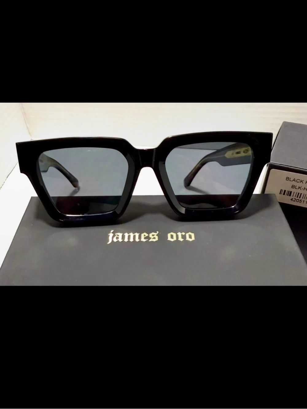 New James pro “hunnids” gloss black black lens sunglasses